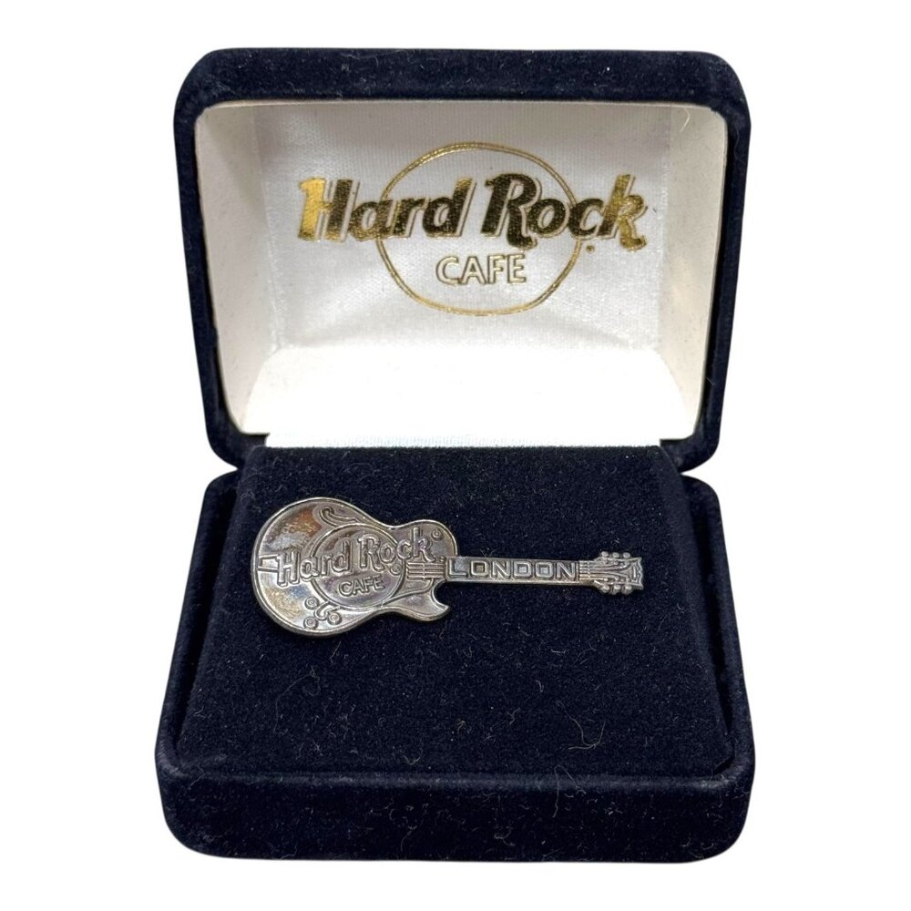 NEW 1994 Vintage Les Paul Guitar Sterling Silver HARD ROCK CAFE LONDON Pin Badge